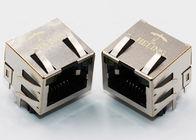 Shielded Modular Female Single Port RJ45 Connector With EMI Tab And LED