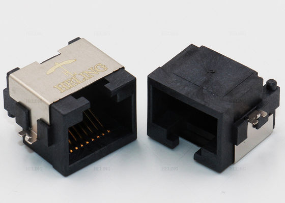 Half Shielded 1 x 1 RJ45 SMT Connector Tab Up Lightweight For Networking Products