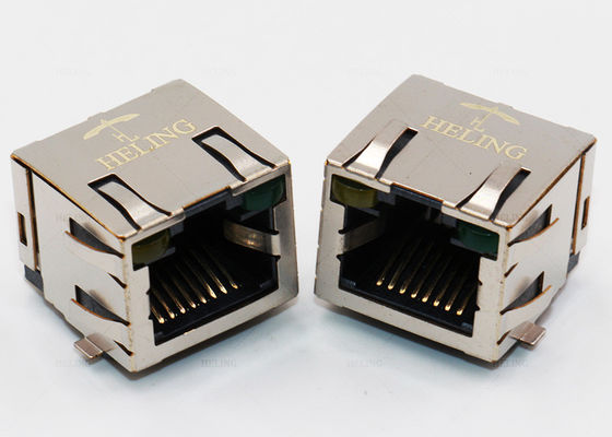 One Port 8P8C SMT RJ45 Connector , Shielded PCB Surface Mount Ethernet Jack