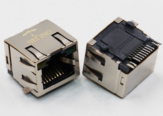 One Port 8P8C SMT RJ45 Connector , Shielded PCB Surface Mount Ethernet Jack