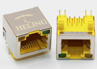 Ethernet Router Through Hole PCB Connector Brass Shielded Built - In LED Indicator
