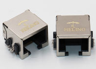 Single Port Shielded SMT RJ45 Connector R / A 50 U" Gold Plating Contact Terminal