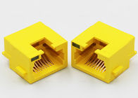 Yellow Color RJ45 Single Port 6.5mm Jack Height No Shielding Shell With One LED