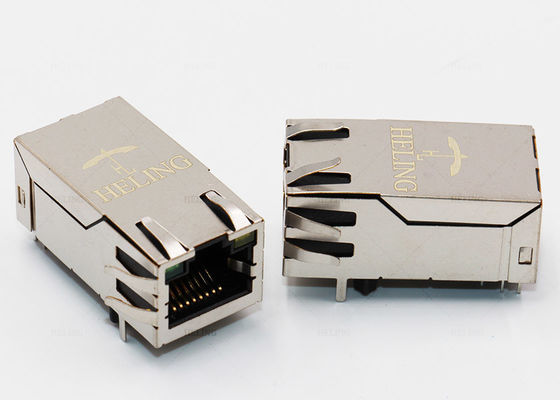 Through Hole Ethernet Lan RJ 45 Connector With 1000 Base - T Integrated Transformer