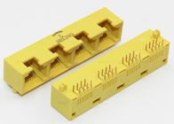 1 X 4 Yellow Side Entry RJ45 Modular Jack THT For Network Router