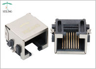 Through Hole Low Profile RJ45 Tab Up Female Lan Connector Customized