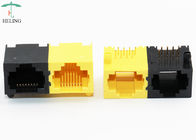 Unshielded RJ45 1x2 Two Ports Rj45 8p8c Connector Female Stitching R / A