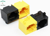 Unshielded RJ45 1x2 Two Ports Rj45 8p8c Connector Female Stitching R / A