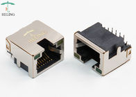 Single Port RJ45 Connector PCB Mount Ultra Low Profile With LED Aligned