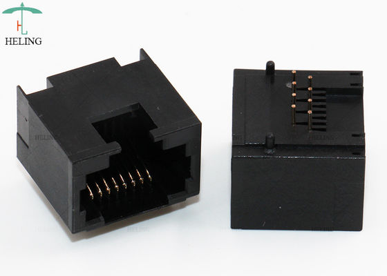 Single Port RJ45 Female Connector , Black Color Modular Rj45 Female Jack