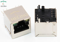 180 Degree Vertical RJ45 Jack Through Hole PCB Mount With Green / Yellow LED Aligned