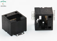 Black Housing RJ45 Vertical Connector No - Shielding Shell For Hubs / Router