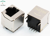 Single Port Shielded SMT RJ45 Connector R / A 50U" Gold Plating Contact Terminal