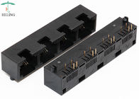 1 X 4 RJ45 Multiple Port Connectors 8P4C THT Customized Logo Printing