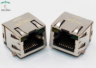 R / A 50U" Gold Plating Contact Terminal RJ45 SMT Connector Single Port Shielded