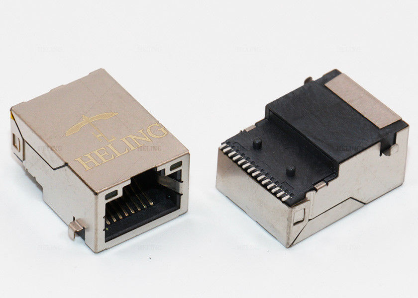 Built - in LED SMT RJ45 Connector With 1000 Base - T Integrated Transformer
