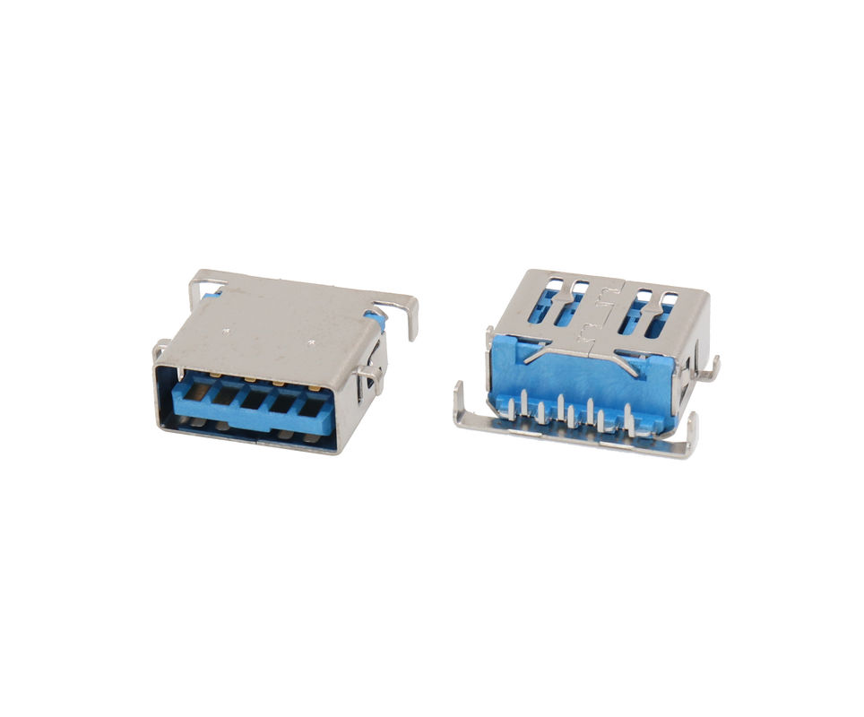 Single Port USB 3.0 Connector Female DIP Offset With SS Shielding H1.36mm