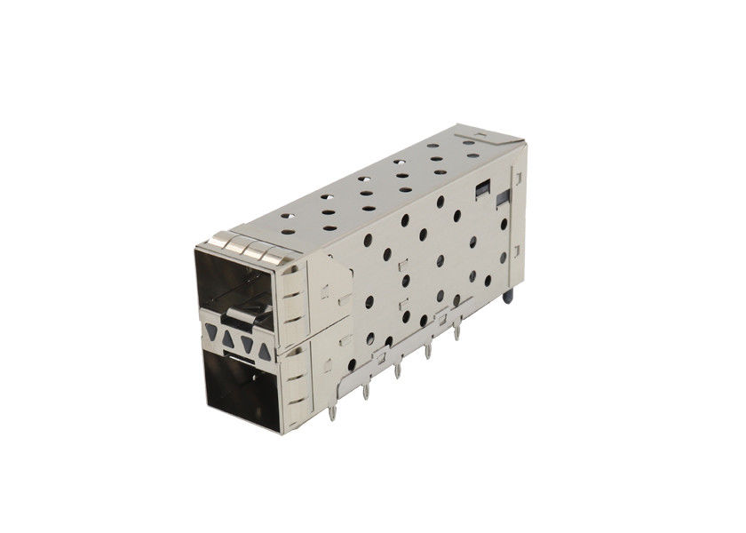 120 Volt Double Ports SFP Cage Connector For PCB , Operating Temperature -55℃ ~ 105℃