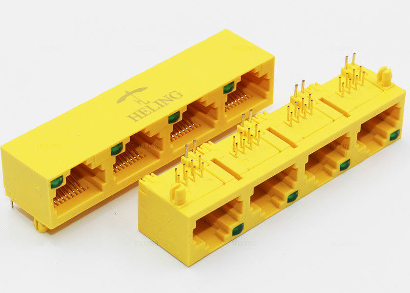 Thru Hole Type Rj45 Multiple Port Connectors MJ5688P-Y014-HRNLG-L