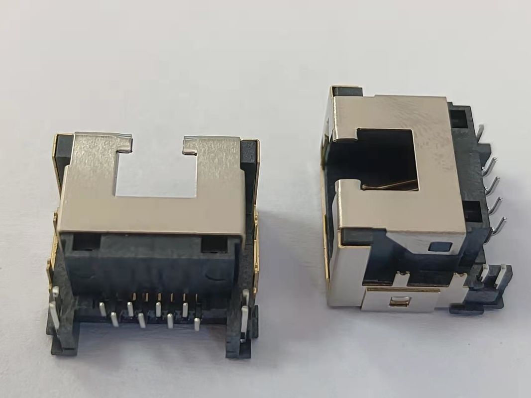 Right Angle 8P8C Tab Down RJ45 Female PCB Connector