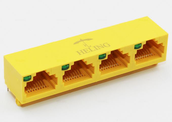 Four Ports Harmonica Ganged RJ45 Modular Jack For Ethernet Router ...