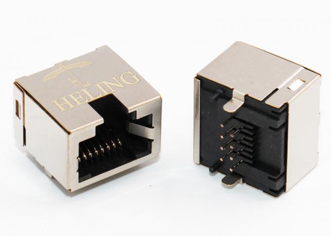 Right Angle RJ45 Female Connector Tab Up , Rj45 Female Socket RoHS ...